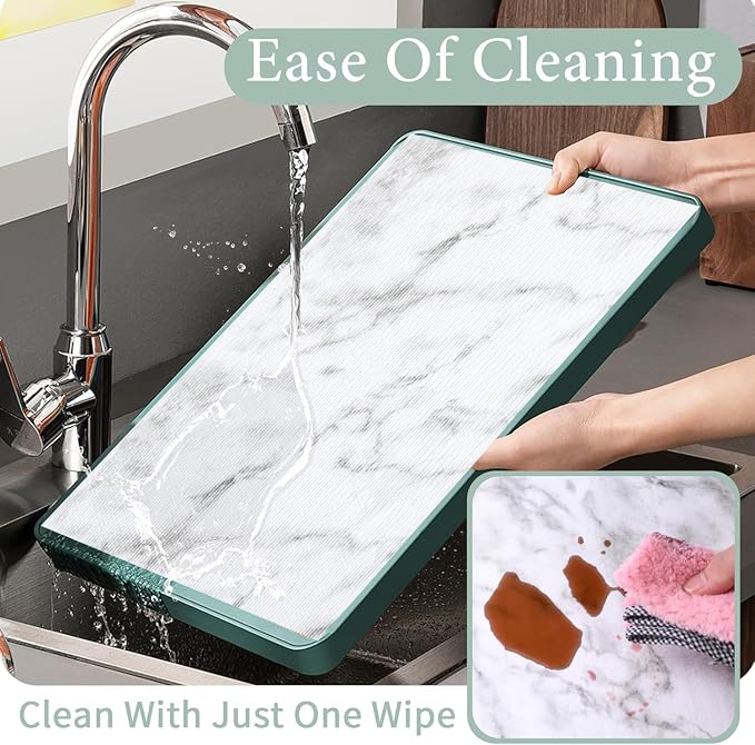 2-Layer Drawer and Shelf Liner for Kitchen Cabinet: 35.4in X 30Ft Non Slip | Waterproof Shelf Paper Non Adhesive Refrigerator Liners White Marble Easy Liners for Bathroom with Knife Tape Measure - Image 6