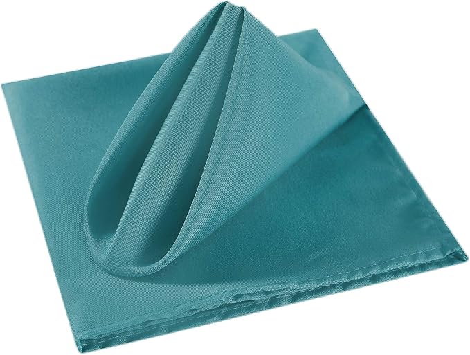 Cloth Napkins 20x20 inch Washable Polyester Dinner Napkins Soft Table Napkins for Wedding Party Dining Banquet(Teal,50PCS) - Image 3