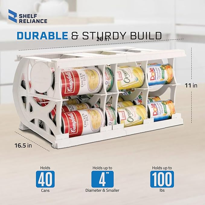 Cansolidator Pantry - 1-Pack Can Organizer for Pantry, Stackable Soda Can Storage for Kitchen, Holds 40 Cans of Food or Soda - Image 5