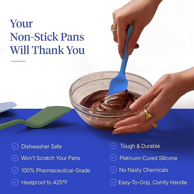 GIR: Get It Right 5 Piece Silicone Ultimate Kitchen Utensils Set - Ladle, Spatula, Flip, Spoon & Spoonula - Non-Toxic Cooking Utensils for Nonstick Cookware, Cooking and Baking - Mediterranean - Image 4
