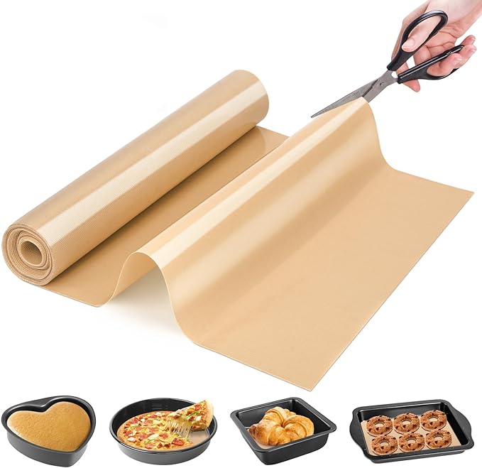 Silicone Baking Mat Roll - Best German Silicone - Heat Resistant Baking Macaron Bread Mat, Non-stick Pastry Mat, Reusable Dough Rolling Mat, Non Slip Countertop Protector Mat, Counter Mat, Oven Mat by GoldeerkitchenBakingAccessoriesTools