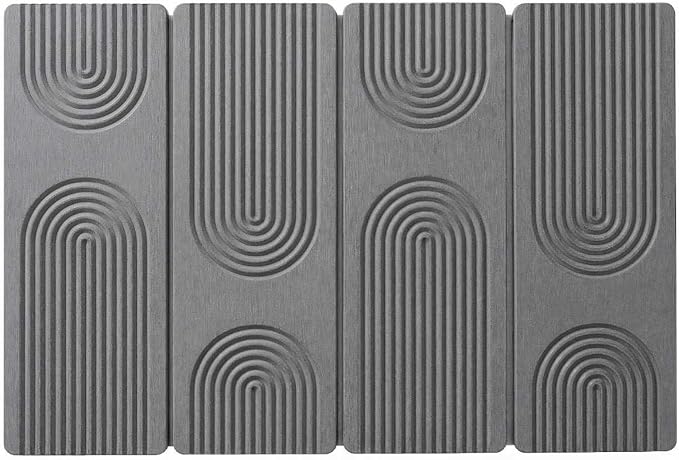 Stone Drying Mat for Kitchen Counter,Foldable(Gray (4-fold), 24" × 16") | Large Quick-Dry Diatomaceous Earth Dish Drying Mat with PU Non-Slip Base,for Bottles Cups Dishes - Image 7