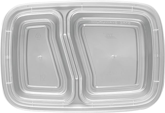 Restaurantware-Asporto 26 Ounce Compartment Take Out Boxes, 100 Microwavable Meal Prep Containers - 2 Compartments, With Clear Plastic Lids, Silver Plastic Food Containers, Do Not Contain BPA - Image 16