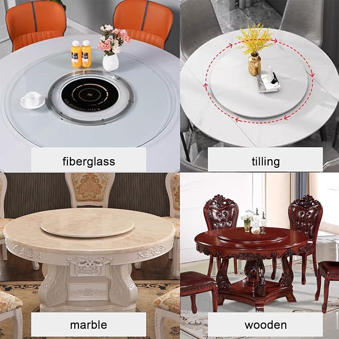 Lazy Susan Non-Slip Bearing Rotating Turntable Bearings Swivel Plate Hardware Aluminum Metal for Dining-Table and Workbench (10 Inchs) … …, silver - Image 7