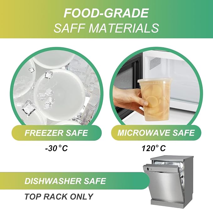 40 Pack 32oz Food Storage Containers with Airtight Lids Freezer Safe for Meal Prep Soup Slime Reusable for Lunches Leftovers Takeout BPA-Free Leakproof Stackable Microwave Dishwasher - Image 3