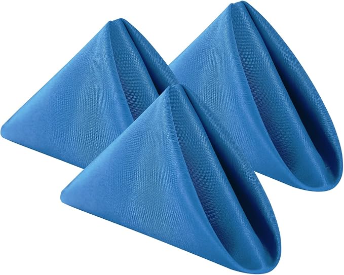 Bailarina Cloth Napkins Set of 80,17x17 inches Dinner Napkins Cloth Washable,Polyester Square Table Cloth Napkin Bulk with Hemmed Edges Ideal for Banquets, Parties and Weddings-Mediterranean Blue by Bailarina