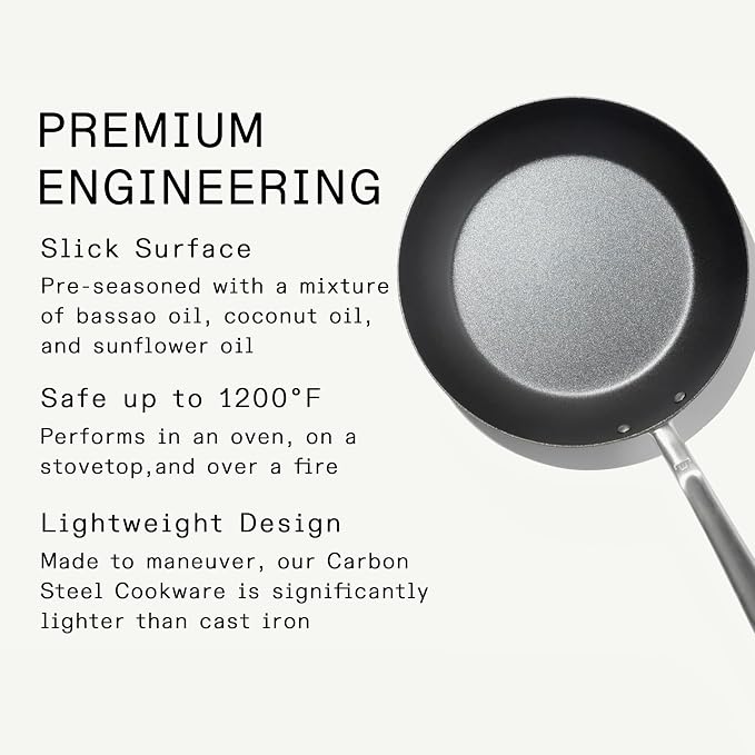 Made In Cookware - Seasoned 8" Carbon Steel Frying Pan - Professional Cookware - Crafted in Sweden - Induction Compatible - Image 2