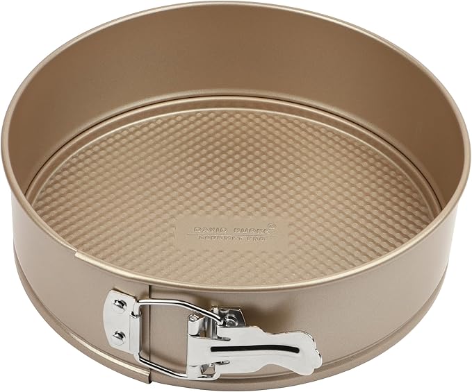 David Burke 9" Springform Pan – Carbon Steel Cheesecake Mold with Removable Bottom, Oven Safe, PFTE & PFOA Free – Bronze by David+Burke