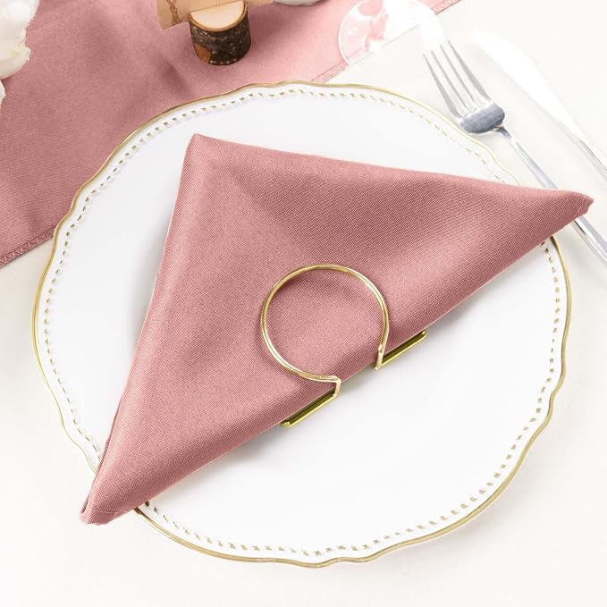 Efavormart Premium Cloth Napkins Set of 5, 20x20 Inch Dusty Rose Seamless Dinner Napkins, Washable Linen Table Napkin Cloth with Hemmed Edges for Weddings, Party and Banquet - Image 9