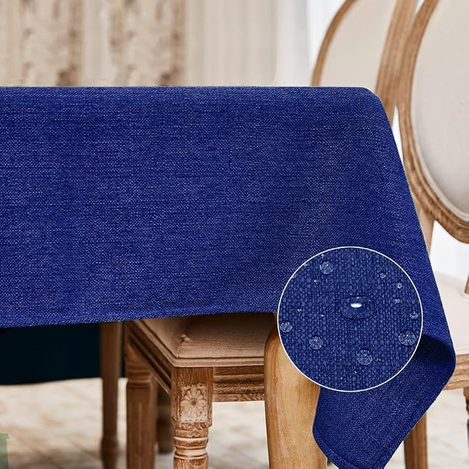 BALCONY & FALCON Rectangle Table Cloth Waterproof Royal Blue 70"x55" | Rectangular Washable Wrinkle Resistant Table Cloth Linen Fabric Tablecloths for Dining Party Kitchen Wedding and Outdoor Use by BALCONYFALCON