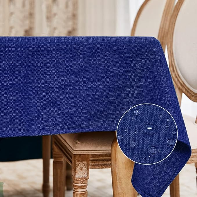 BALCONY & FALCON Rectangle Table Cloth Waterproof Royal Blue 95"x55" | Rectangular Washable Wrinkle Resistant Table Cloth Linen Fabric Tablecloths for Dining Party Kitchen Wedding and Outdoor Use by BALCONYFALCON