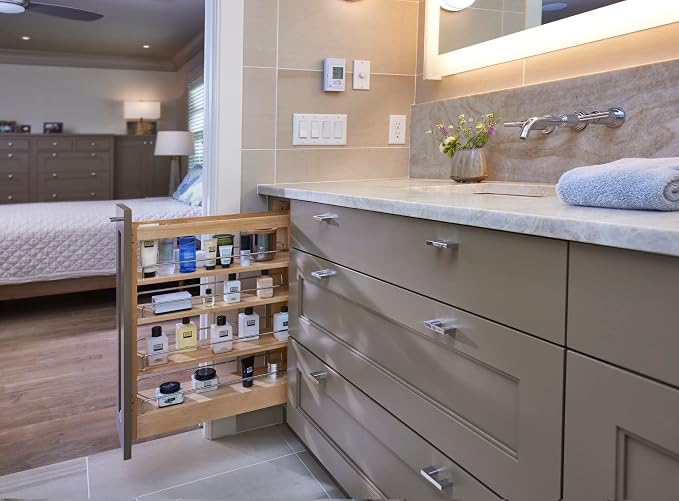Rev-A-Shelf Pullout Base Cabinet Organizer, Adjustable Shelves for Full Height Kitchen or Vanity Cabinets, Maple Wood, 448-BC19-8C - Image 2