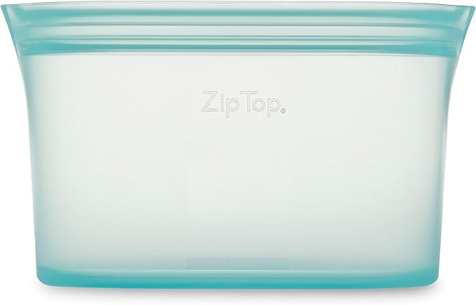 Zip Top Reusable Food Storage Bags | Medium Dish [Teal] | Silicone Meal Prep Container | Microwave, Dishwasher and Freezer Safe | Made in the USA - Image 2