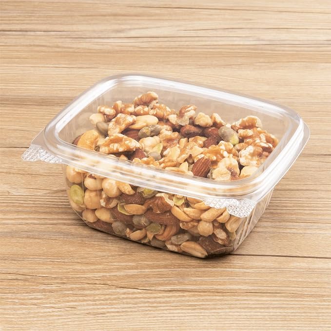 Karat PET Hinged Deli Containers with Lids - Perfect for Pasta Salads, Fruit, Deli Sides, and Home Meal Prep - Clear Plastic Food Containers, Take Out Containers (16oz) - Image 3