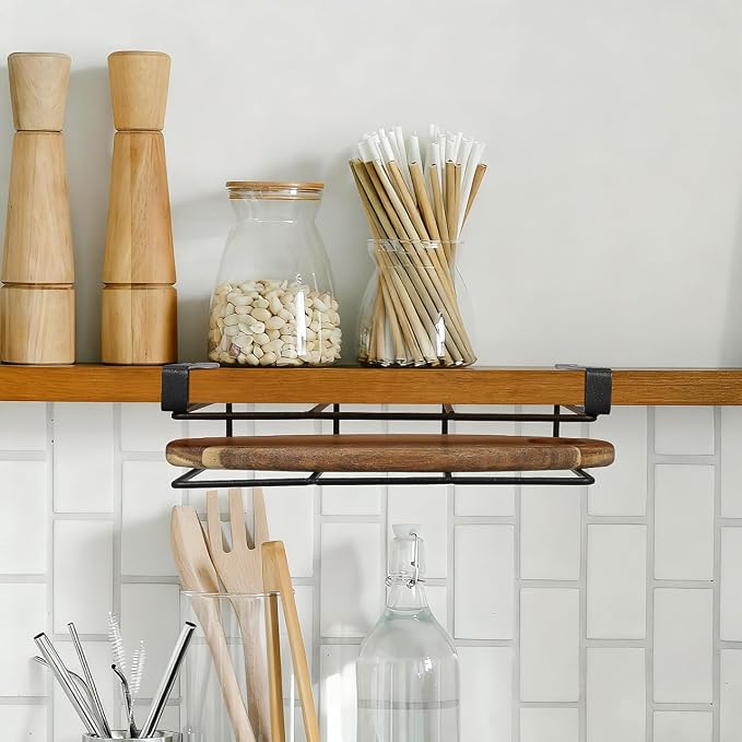 Hemoton Stainless Steel Kitchen Storage Rack, Black, 20 in - Image 8