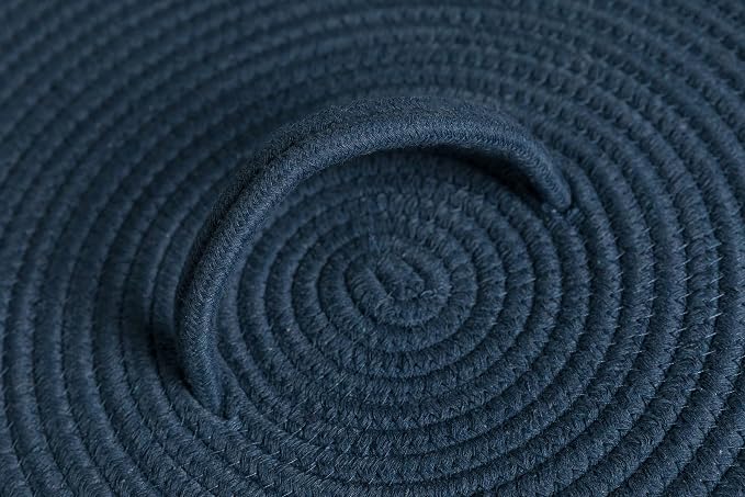 20x15 Inch Extra Large Round Cotton Rope Storage Basket with Lid, Decorative Woven Bin with Cover for Living Room Bedroom Closet, Dark Blue - Image 8