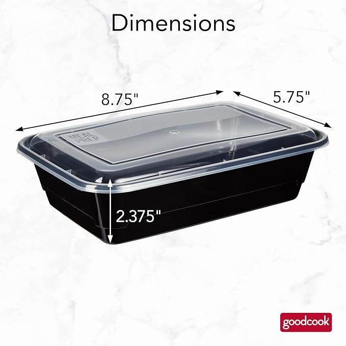 GoodCook Meal Prep Containers, Single Compartment 10-Pack | BPA-Free Reusable Food Storage, Microwave & Freezer Safe, Stackable Meal Prep Containers for Lunches and Snacks - Image 2