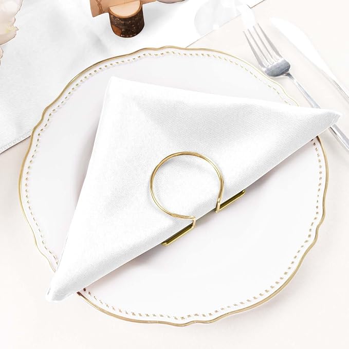 Efavormart Premium Cloth Napkins Set of 100, 20x20 Inch White Seamless Dinner Napkins, Washable Linen Table Napkin Cloth with Hemmed Edges for Weddings, Party and Banquet - Image 7