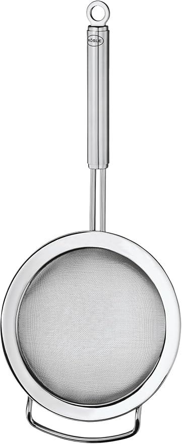 Rösle Stainless Steel Kitchen Strainer, Fine Mesh, 7.9 Inch with Round Handle - Precision Straining for Culinary Perfection by Rosle
