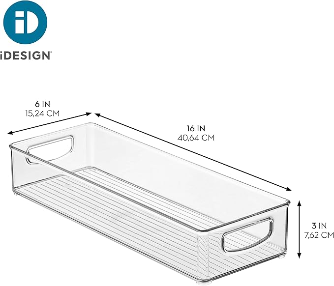 iDesign Slim Extra Long Clear Storage Bin, 2-Pack | Narrow, Stackable, Kitchen or Pantry Organizer - Image 4