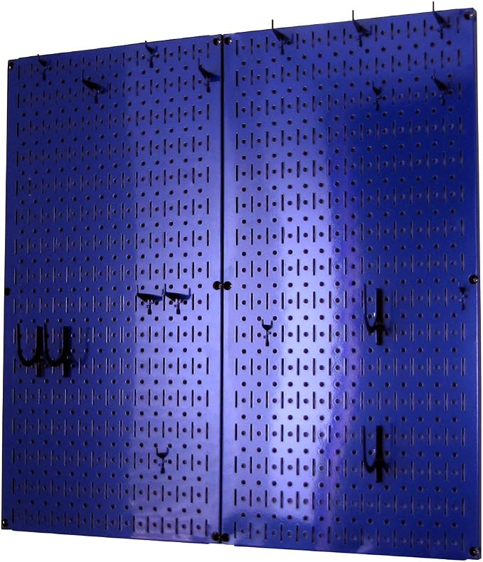 Wall Control Kitchen Pegboard Organizer Pots and Pans Storage Rack Organization Kit with Blue Pegboard and Blue Accessories - Image 2