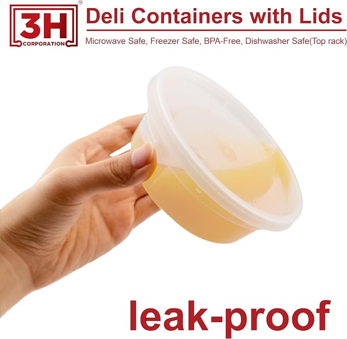 8 oz Food Storage Containers with Lids (240 Set/480 Piece) Small Deli Containers for soup, Freezer Microwave Safe, BPA-Free Plastic, Stackable Snack Leakproof Leftover Organizers - Image 3