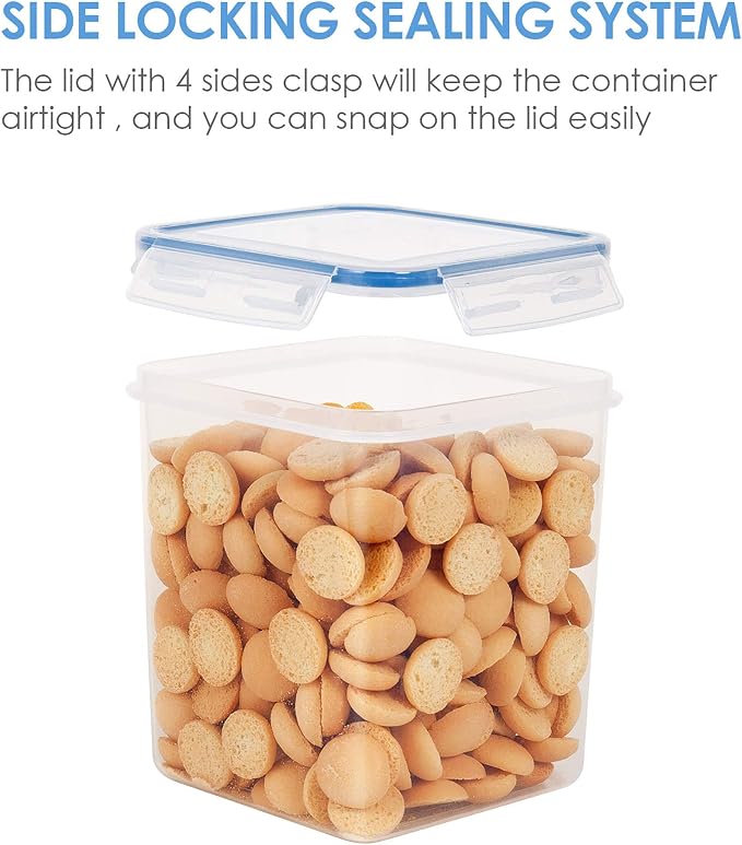 Vtopmart 2.5L / 84.5oz Food Storage Containers, 4 PCS, Blue | Airtight Seal, BPA Free, Food Grade Material, Dishwasher Safe (Not Lids) - Image 5