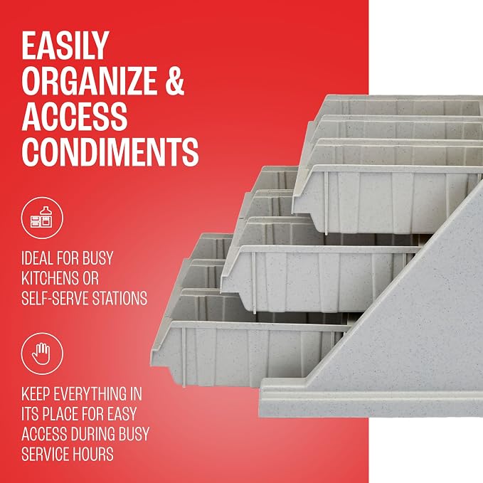 Cambro Versa - Self Serve Condiment and Utensil Bin - 9 Storage Bins - Ideal for Food and Coffee Condiments (Gray) - Image 5