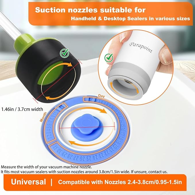 Vacuum Seal Borosilicate Glass Containers for Food Storage, 3 Sizes (S M L) Compatible with Desktop and Handheld Vacuum Sealer Machines, Airtight Lid Set - Image 3