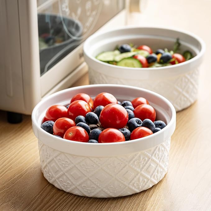 28 Oz Ceramic Bowls Set with Lids Oven Safe, Airtight Food Storage Containers Set of 4, Serving Bowls with Lids for Kitchen, Camping, Office Lunch, Breakfast, Charcuterie Bowls, Meal Prep Containers - Image 8