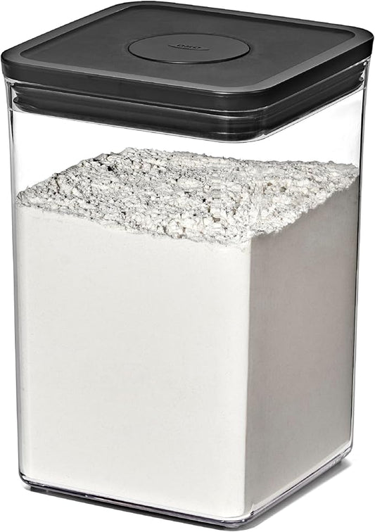 OXO Good Grips POP Container — Big Square Medium — 4.4 Qt /4.2 L — Matte Black, Organization and Storage Solution by Unknown