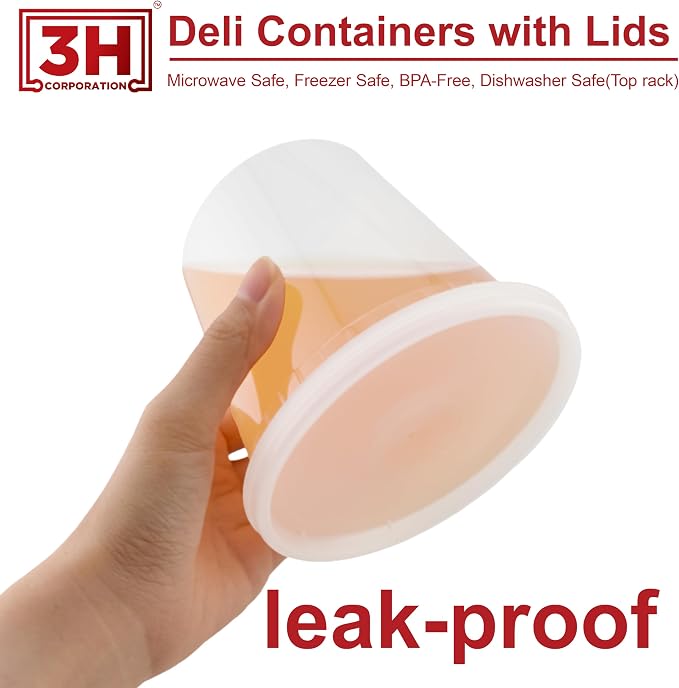 24 oz Food Storage Containers with Lids (240 Set/480 Piece) Deli Soup Containers, Freezer Microwave Safe, BPA-Free Plastic, Stackable Snack Leakproof Leftover Organizers & To-Go - Image 3