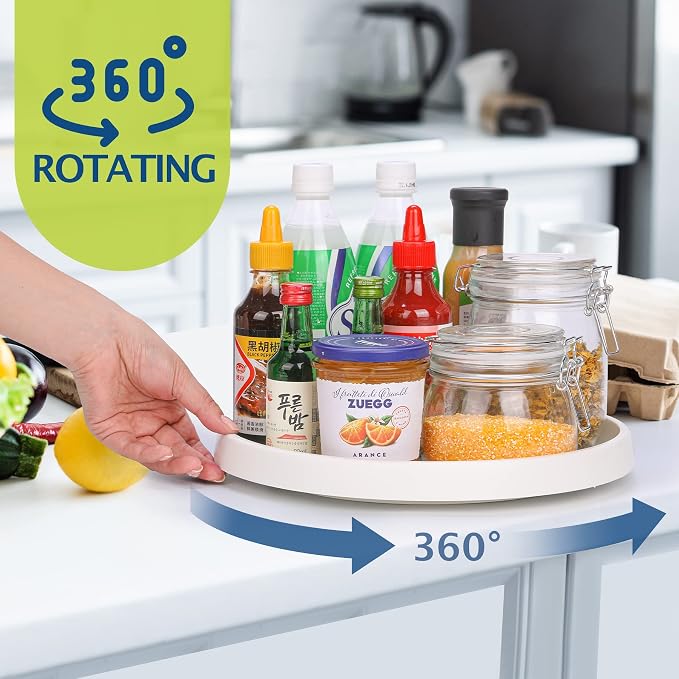 2 Pack 3 Tier Expandable Spice Rack Organizer, Set of 4, 10 Inch Non-Skid Lazy Susan Organizer for Cabinet, Pantry Organization, Kitchen Storage, Bathroom Sink Cabinet, Refrigerator, Spice Rack - Image 7