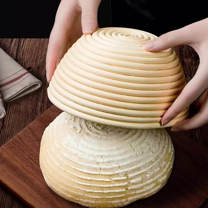 6 Pcs 6 Inch Round Banneton Bread Proofing Basket with Liner Small Banneton Bread Proofing Basket Bread Rising Bowl for Sourdough Bread Baking Making - Image 4