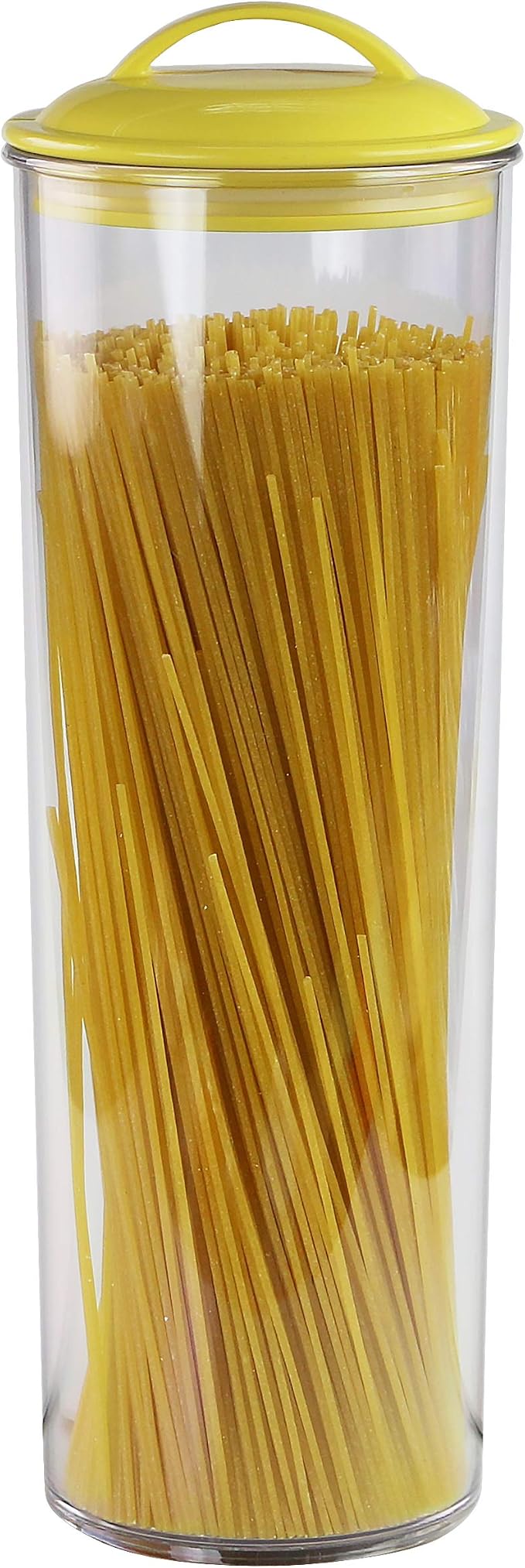 Reston Lloyd Tall Clear Spaghetti Pasta Storage Canister Container with Airtight Lid BPA Free for Kitchen Pantry Organization, Lemon - Image 2