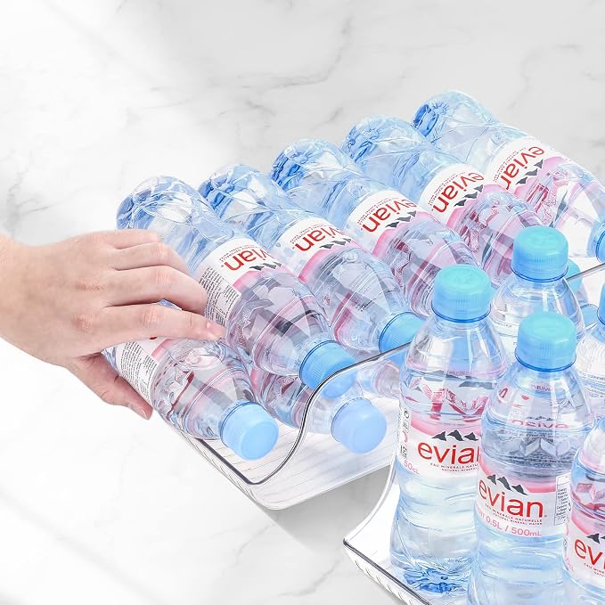 Puricon 2 Pack Water Bottle Dispenser Organizer for Refrigerator Bundle with Drink Organizer for Fridge Pusher Glide - Image 4