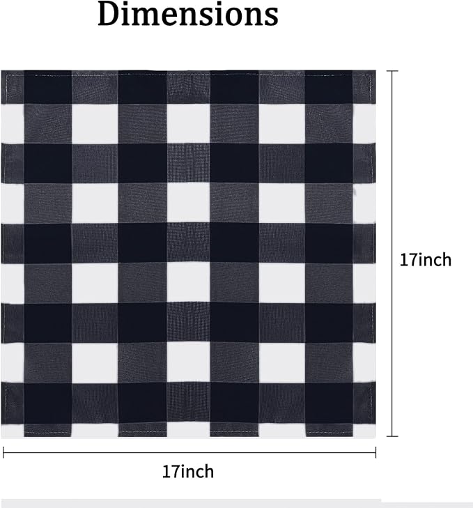 Buffalo Plaid Table Napkins Set of 100 Checkered Cloth Napkins 17x17 inch Washable Dinner Gingham Pattern Napkins Soft Napkins for Wedding Party Dining Banquet(Navy and White) - Image 2