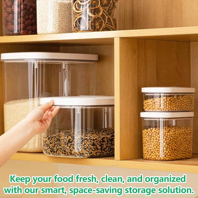 Airtight 12 Lbs Flour Sugar Storage Containers 6.34 Qt Rice Holder BPA Free | Clear PET Plastic Pet Dog Cat Food Storage Container with Pop Up Lid Dry Food Bin for Kitchen Pantry Organization - Image 7