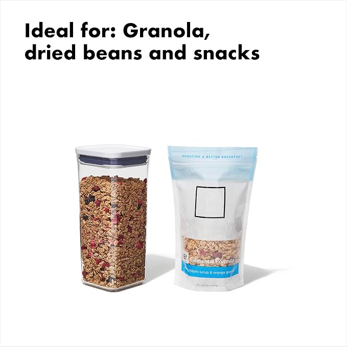 OXO Good Grips POP Container - Airtight Food Storage - Small Square Medium 1.7 Qt Ideal for granola, dried beans and snacks (Pack of 8) - Image 3