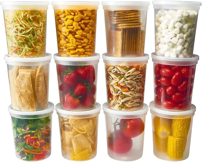 32 Oz Deli Containers with Lids | Heavy Duty BPA Free Food Storage Cups for Soup Meal Prep Slime Leftovers | Microwave Freezer Safe Reusable Round Containers | 72 Count - Image 8