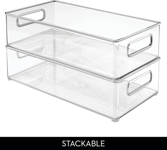 iDesign Stackable Fridge Bin, Set of 6, Clear | Kitchen Storage Bin, For Pantry, Cabinets, or Fridge - Image 5