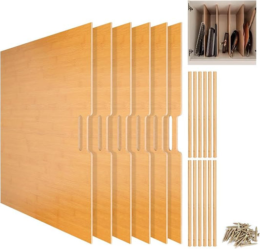 6 Pieces Wood Cabinet Dividers for Baking Sheets,DIY Kitchen Cabinet Dividers with 12 Slideways&36 Screws,Easy Install&Clean,Wood Tray Dividers for Cabinets, Kitchen,Utility Rooms, Bathrooms by Unknown