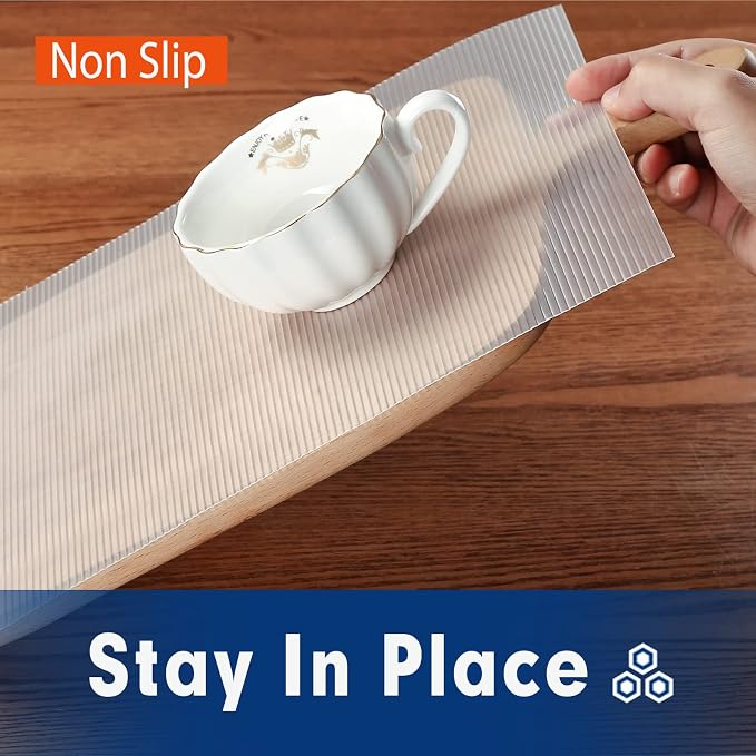 Shelf Liner, Drawer Liner, 12 Inches x 20 FT Cabinet Liner for Kitchen Cabinets Non-Adhesive Shelf Liners, Waterproof Shelf Paper with Non-Slip, Durable Liners, Clear - Image 4
