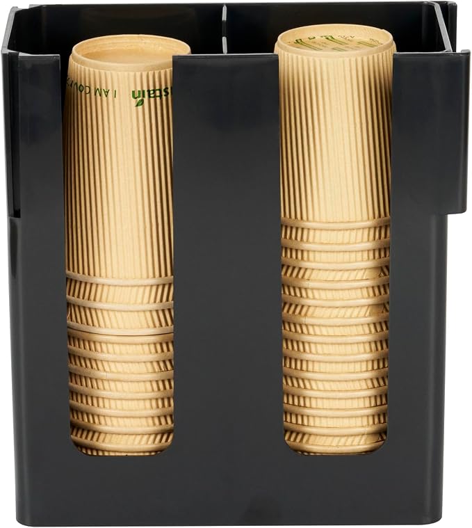 Restaurantware Restpresso Coffee Bar Organizer, 1 Count Durable 2 Compartments, Compact Size, Black Plastic Tabletop Coffee Supplies Organizer For Homes, Office Spaces, Breakrooms, and Lounges - Image 10