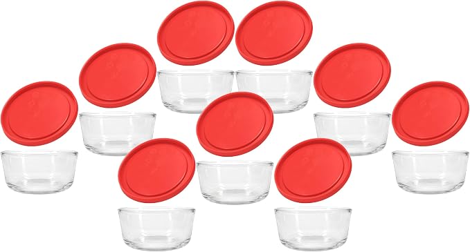 Pyrex 18-Piece Glass Food Storage Set with Lids | Tempered Containers | BPA Free Covers | Nesting Design | Refrigerator Ready | Microwave Safe Bases | Top Rack Only - Image 2
