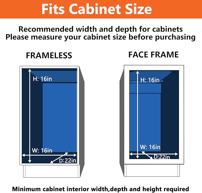 ROOMTEC Individual Pull Out Cabinet Organizer (15½" W x 21½" D), 2 Tier Spice Rack Organizer for Cabinet, Slide Out Drawer Pantry Shelf Organization and Storage for Kitchen Bathroom - Image 4