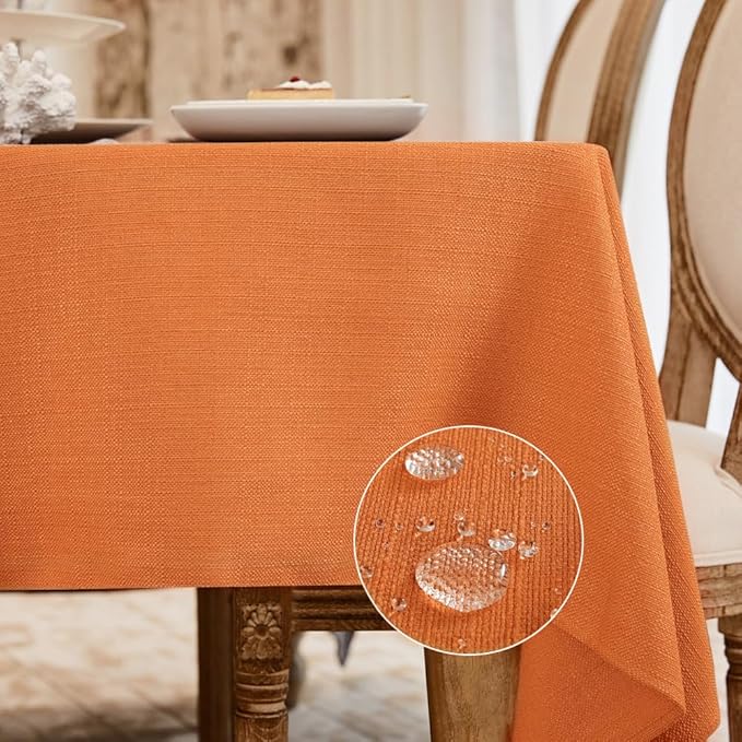 BALCONY & FALCON Rectangle Table Cloth Waterproof Pumpkin 70"x55" | Rectangular Washable Wrinkle Resistant Table Cloth Linen Fabric Tablecloths for Dining Party Kitchen Wedding and Outdoor Use by BALCONYFALCON