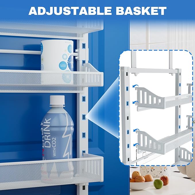coobest 8-Tier Over the door Spice Rack Organizer, Large Heavy Duty Metal Wall Mount or Over The Door, 2 in 1 Rust-Proof Hanging Storage Shelf for Kitchen Pantry, Bathroom, Laundry Room, Closet - Image 6