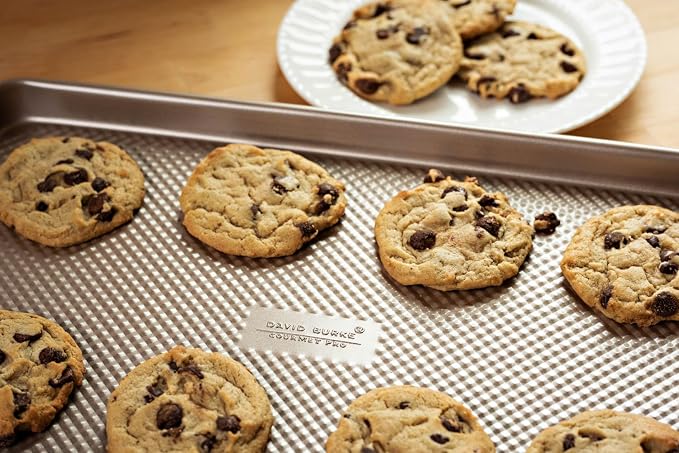 David Burke 15x10 Cookie Sheet – Carbon Steel, PFTE & PFOA Free, Oven Safe, Non-Toxic, Perfect for Baking and Roasting – Bronze - Image 3