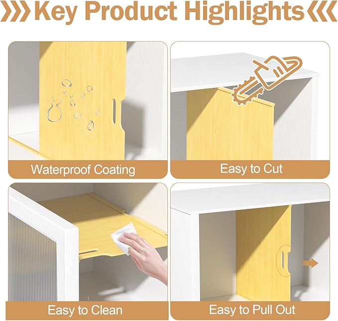6 Set Trim-to-Fit Wood Tray Dividers for Cabinet, Cookie Sheet Organizer, Multi Layer Embedded Plug-in Board Storage, Cuttable DIY Storage Divider Insert for Kitchen Bedroom Cabinet Closet - Image 5